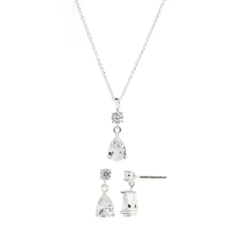 Sparkle Allure Womens 6 CT. T.W. Cubic Zirconia Pure Silver Over Brass 2-pc. Jewelry Set