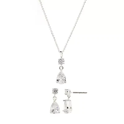 Sparkle Allure Womens 6 CT. T.W. Cubic Zirconia Pure Silver Over Brass 2-pc. Jewelry Set