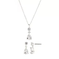 Sparkle Allure Womens 6 CT. T.W. Cubic Zirconia Pure Silver Over Brass 2-pc. Jewelry Set