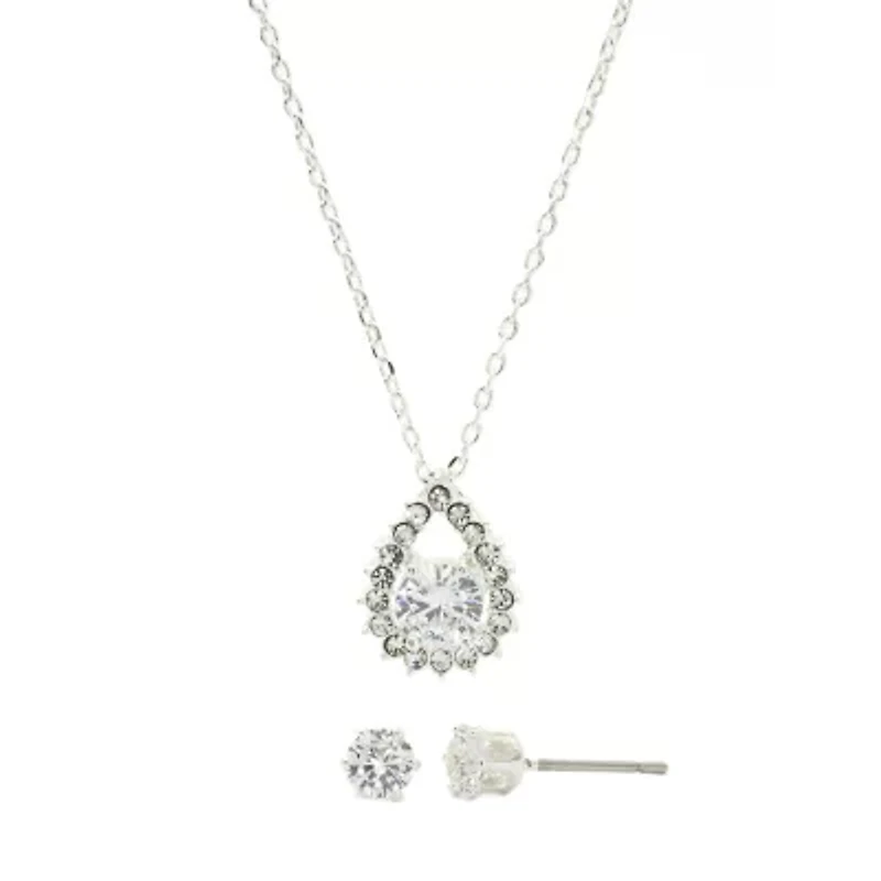 Sparkle Allure Womens 1 7/8 CT. T.W. Pure Silver Over Brass 2-pc. Jewelry Set