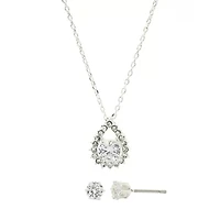 Sparkle Allure Womens 1 7/8 CT. T.W. Pure Silver Over Brass 2-pc. Jewelry Set