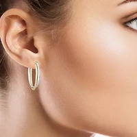 Womens 14K Two Tone Gold 30mm Hoop Earrings