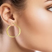14K Yellow Gold Twisted Polished Hoop Earrings