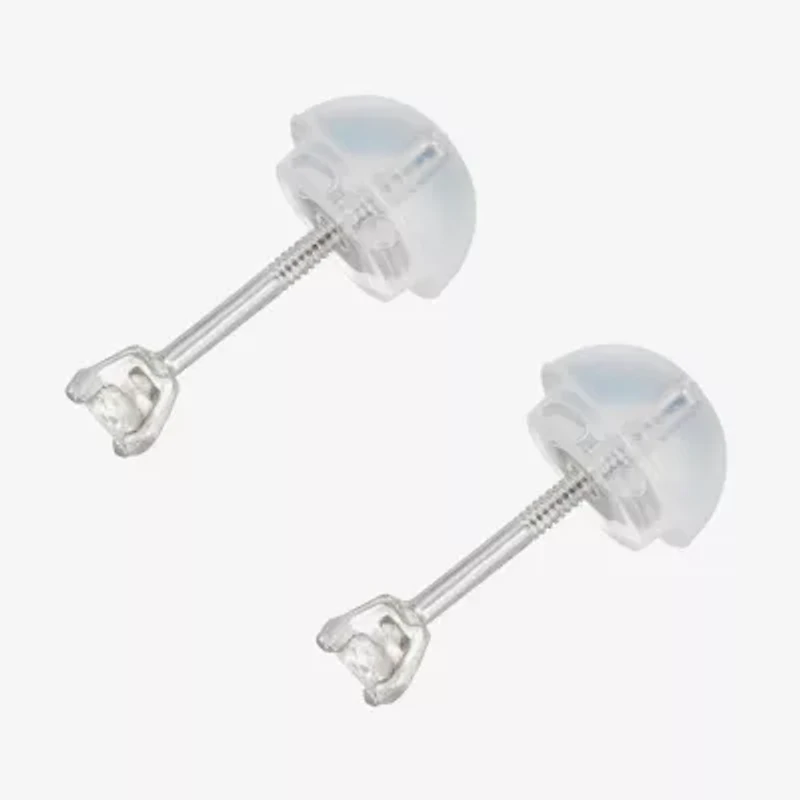 1/10 CT. T.W. Natural White Diamond 14K White Gold 2.5mm Stud Earrings