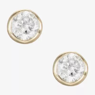 Girls Diamond Accent Natural White Diamond 14K Gold 3mm Stud Earrings