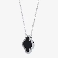 Womens Black Onyx Sterling Silver 16 1/2 Inch Pendant Necklace