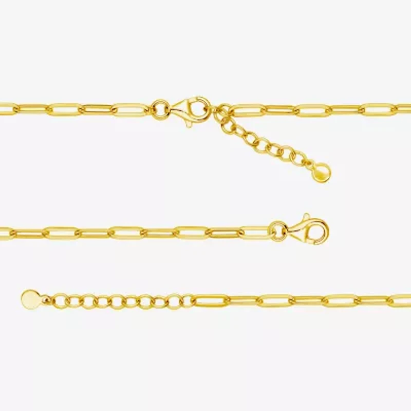 Paris 1901 By Charles Garnier Womens 18K Gold Over Silver Solid Cross 7 Inch Link Bracelet
