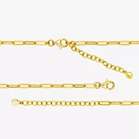 Paris 1901 By Charles Garnier Womens White Cubic Zirconia 18K Gold Over Silver Circle Paperclip 18 Inch Pendant Necklace