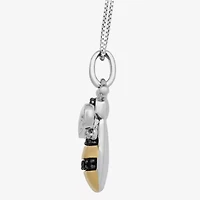 Bee Womens 1/10 CT. T.W. Natural Black Diamond 14K Gold Over Silver Sterling Silver 18 Inch Pendant Necklace