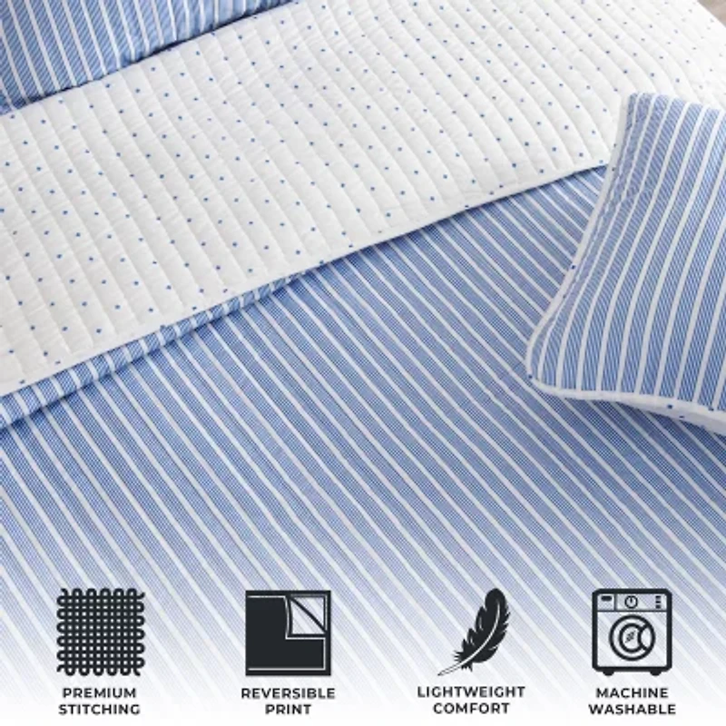 Linery Tiny Stripes Reversible Quilt Set