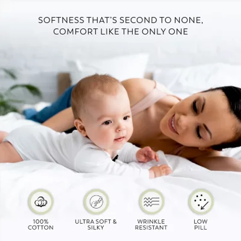 Color Sense Cotton Sateen 300tc Wrinkle Resistant Pillowcase