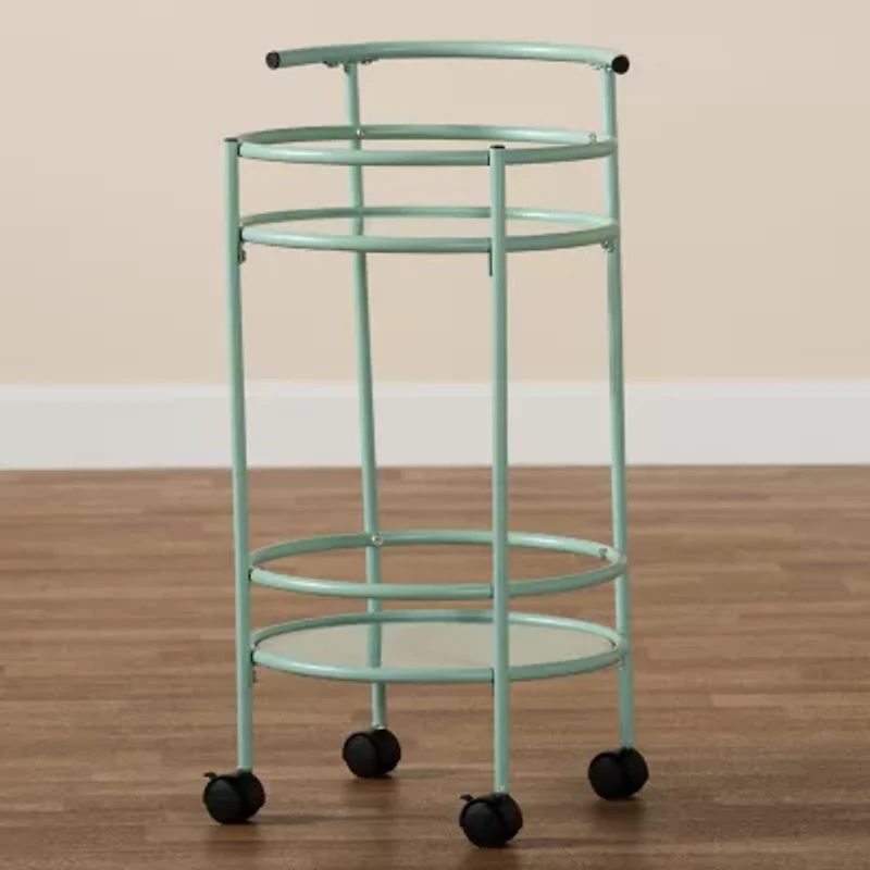 Newell Metal-Top Kitchen Cart