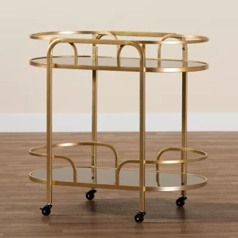 Leighton Metal-Top Serving Cart