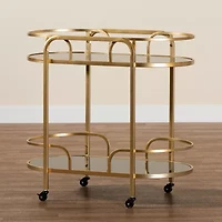 Leighton Metal-Top Serving Cart