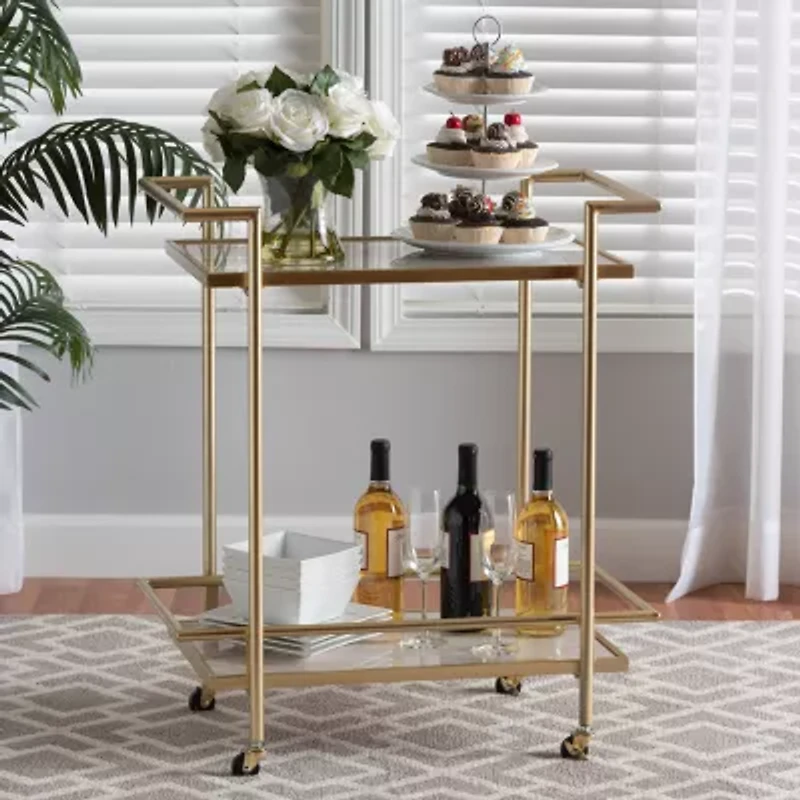 Louise Metal-Top Serving Cart