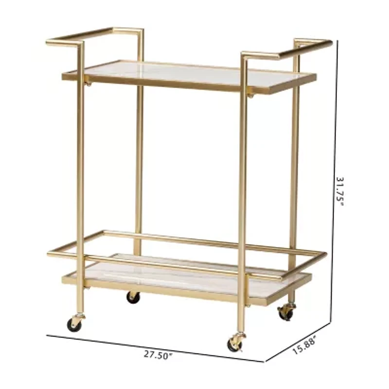 Louise Metal-Top Serving Cart