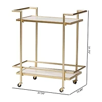 Louise Metal-Top Serving Cart