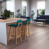 Corliving Bennett 2-pc. Counter Height Upholstered Bar Stool