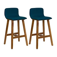Corliving Bennett 2-pc. Counter Height Upholstered Bar Stool