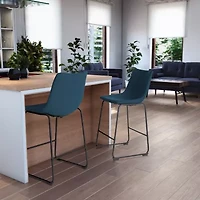 Corliving Asahi 2-pc. Counter Height Upholstered Bar Stool