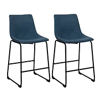 Corliving Asahi 2-pc. Counter Height Upholstered Bar Stool