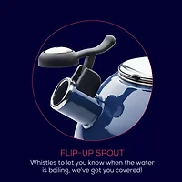 Circulon Enamel On Steel 2-Qt. Whistling Induction Tea Kettle with Flip-Up Spout