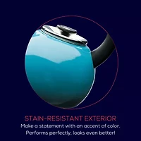 Circulon Enamel On Steel 2-Qt. Whistling Induction Tea Kettle with Flip-Up Spout