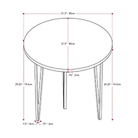 Corliving Lennox Round Wood-Top Dining Table