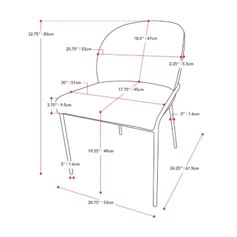 Corliving Blakeley 2-pc. Upholstered Dining Chair
