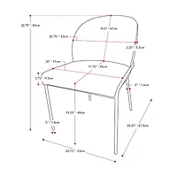 Corliving Blakeley 2-pc. Upholstered Dining Chair