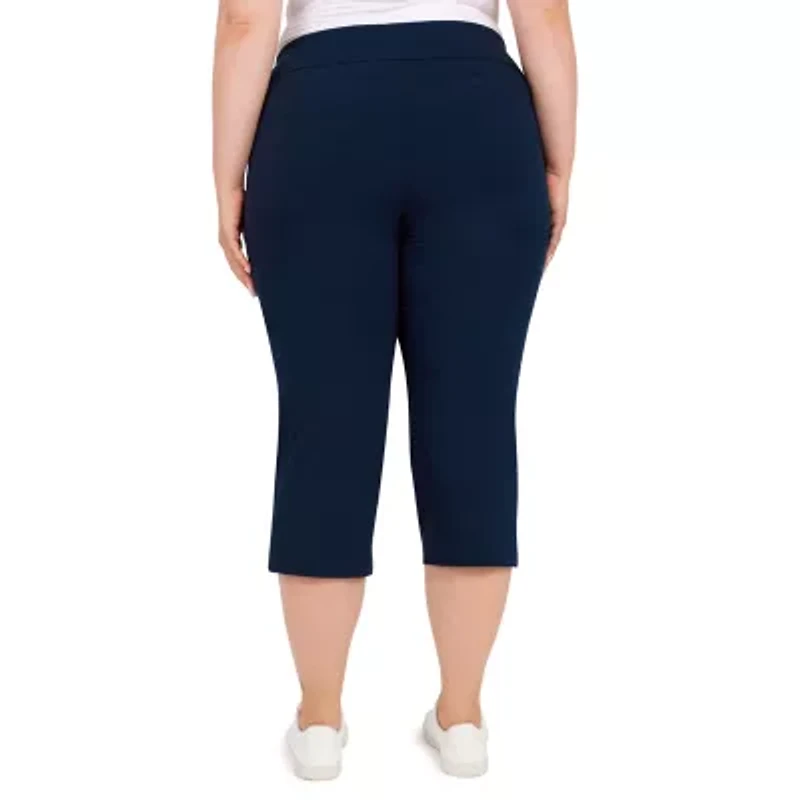 Hearts Of Palm Womens Plus Straight Mid Rise Capri Pant