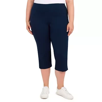 Hearts Of Palm Womens Plus Straight Mid Rise Capri Pant