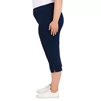 Hearts Of Palm Womens Plus Straight Mid Rise Capri Pant