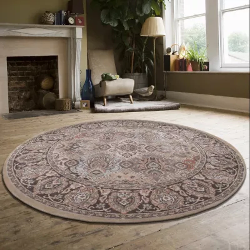 Garda Traditional Oriental Panel Kerman Area Rug