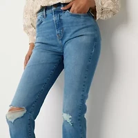a.n.a Womens High Rise Straight Leg Jean