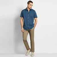 Van Heusen Weekend Mens Short Sleeve Moisture Wicking Camp Shirt