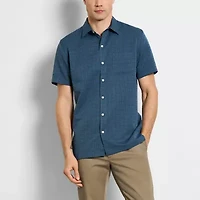 Van Heusen Weekend Mens Short Sleeve Moisture Wicking Camp Shirt