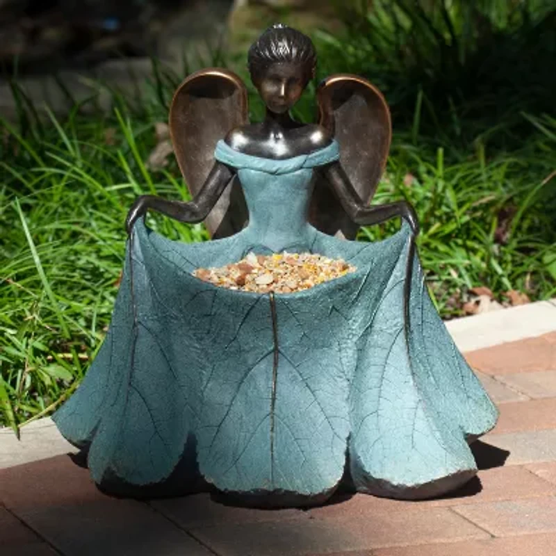 Roman 13.25in Angel Bird Bath