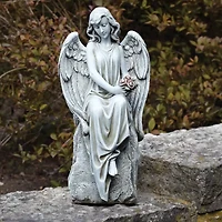 Roman 17.75in Angel With Flowers Statue