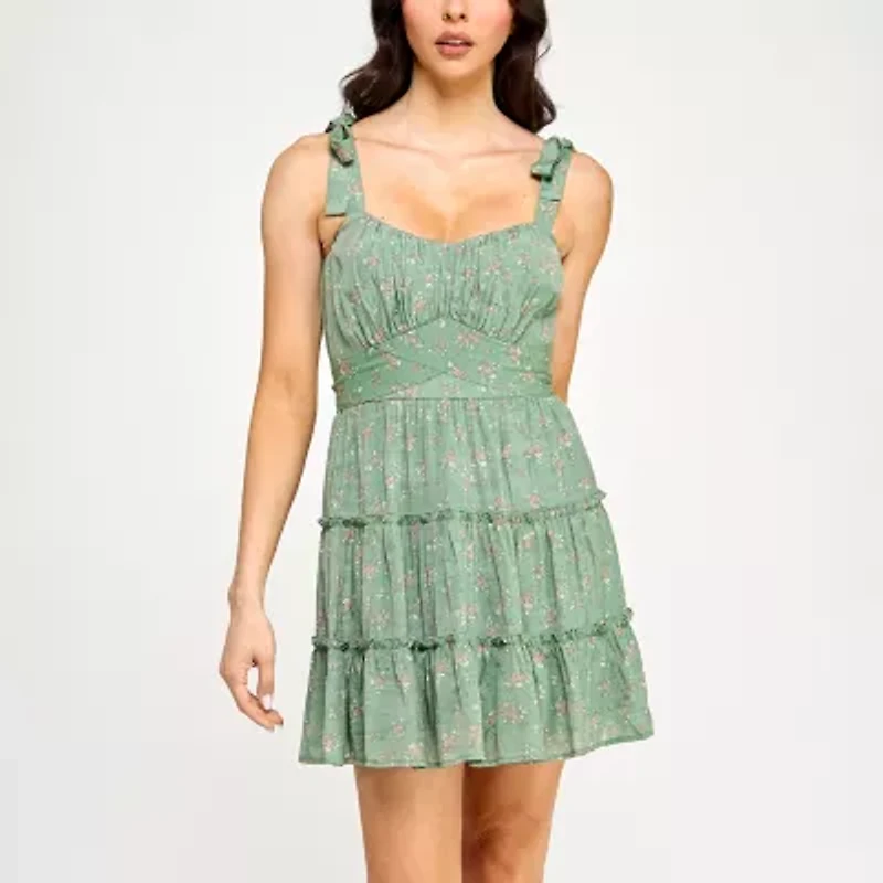 Trixxi Womens Juniors Sleeveless Fit + Flare Dress