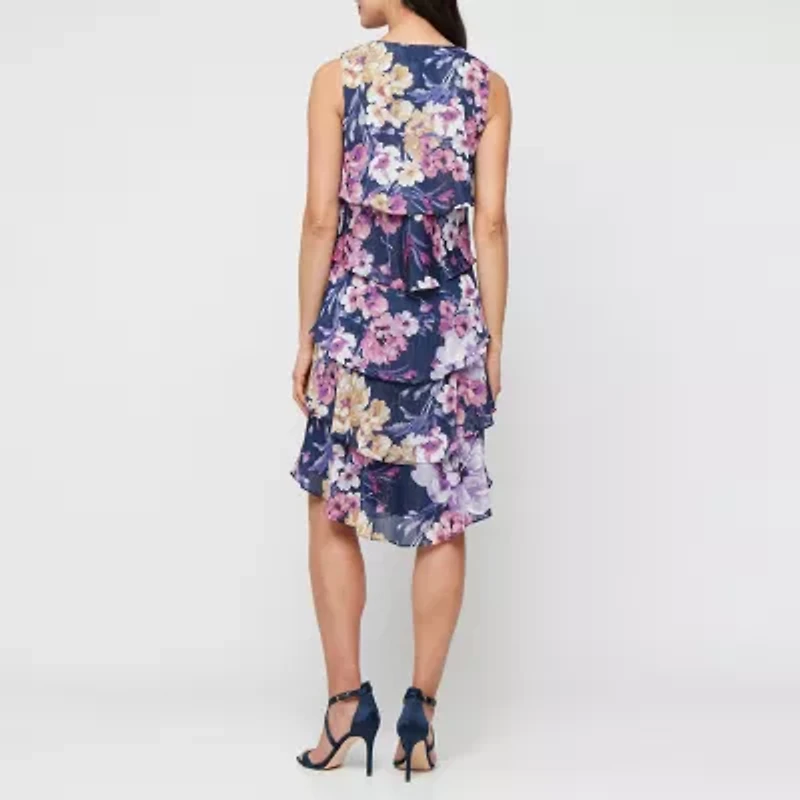S. L. Fashions Womens Sleeveless Floral Shift Dress