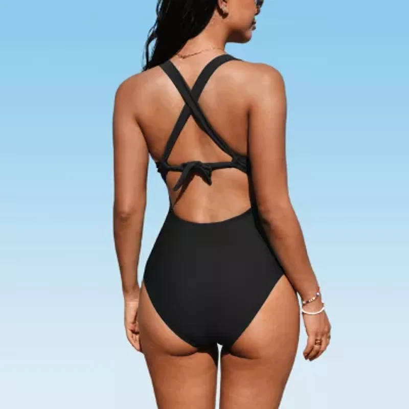 CUPSHE Swimwear Womens Easy-on + Easy-off One Piece Swimsuit