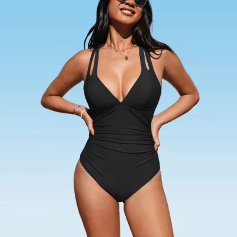CUPSHE Swimwear Womens Easy-on + Easy-off One Piece Swimsuit
