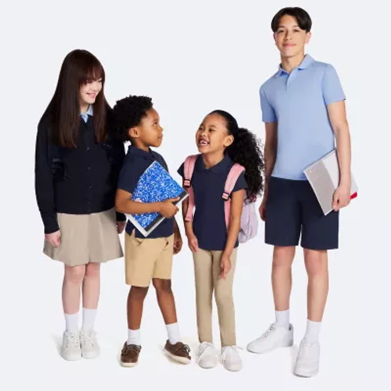 IZOD Little & Big Boys Short Sleeve Wrinkle Resistant Moisture Wicking Polo Shirt