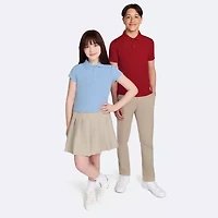 IZOD Performance Mesh Little & Big Kid Girls Short Sleeve Regular Fit Wrinkle Resistant Moisture Wicking Polo Shirt