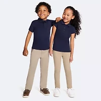 IZOD Performance Mesh Little & Big Kid Girls Short Sleeve Regular Fit Wrinkle Resistant Moisture Wicking Polo Shirt