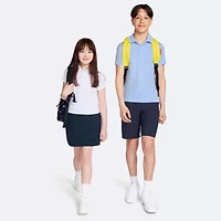 IZOD Performance Mesh Little & Big Kid Girls Short Sleeve Regular Fit Wrinkle Resistant Moisture Wicking Polo Shirt
