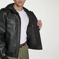 Levi's Mens Faux Leather Hooded Midweight Jacket