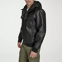Levi's Mens Faux Leather Hooded Midweight Jacket