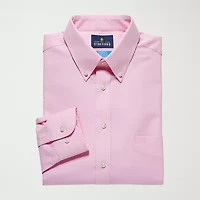 Stafford Coolmax All Season Oxford Mens Regular Fit Stretch Fabric Wrinkle Free Long Sleeve Dress Shirt